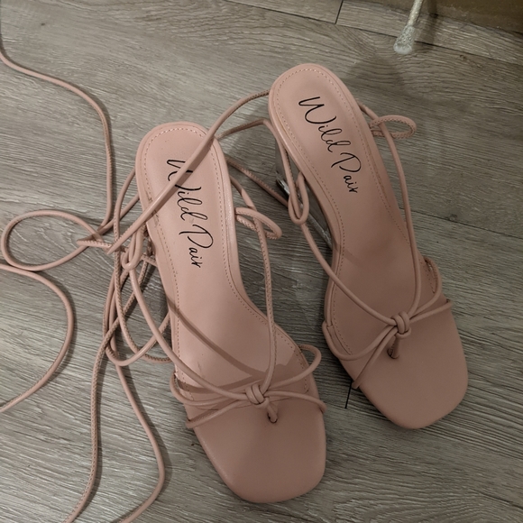 Wild Pair Nude Clear Wedges - Picture 7 of 7